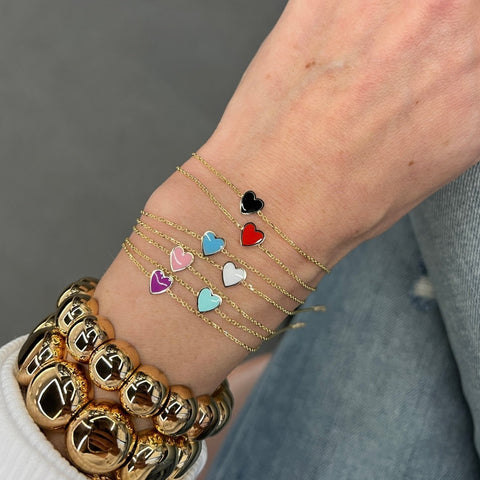 Mini Enamel Heart Bracelet