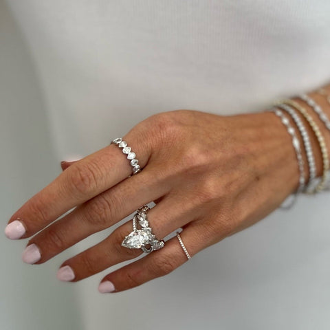 Up - Down Pear Shape Bezel Ring