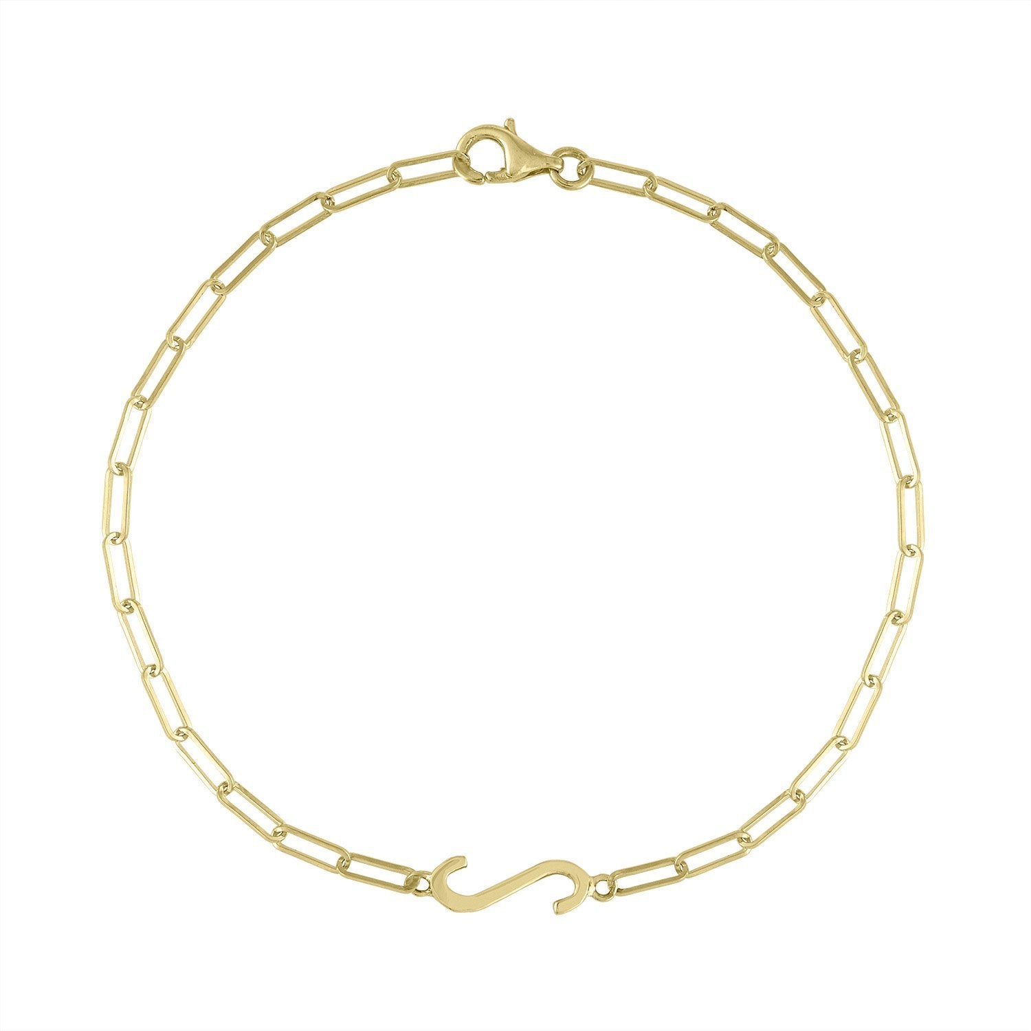 Box Chain Initial Bracelet