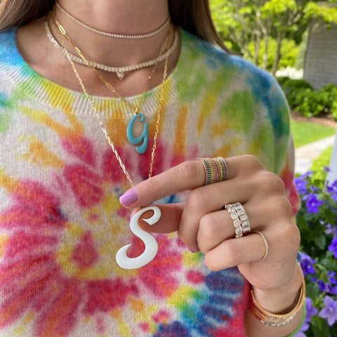 Jumbo Enamel Letter Charm