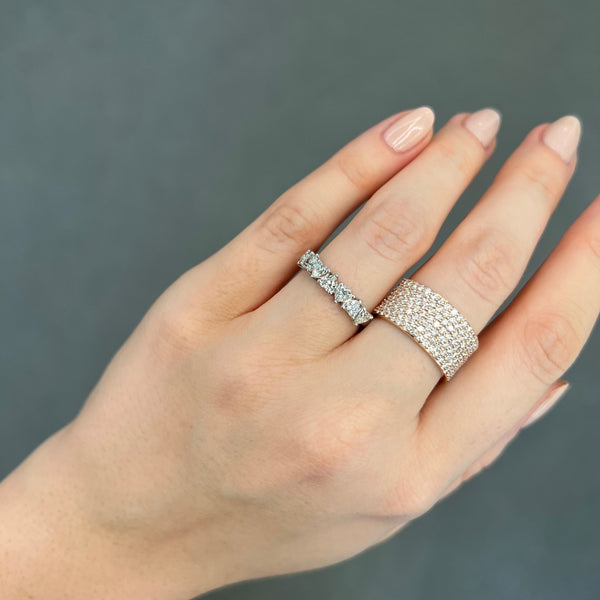 7 Stone Heart Shaped Diamond Band