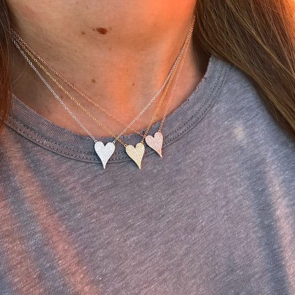 IN STOCK - Small Pave Heart Necklace