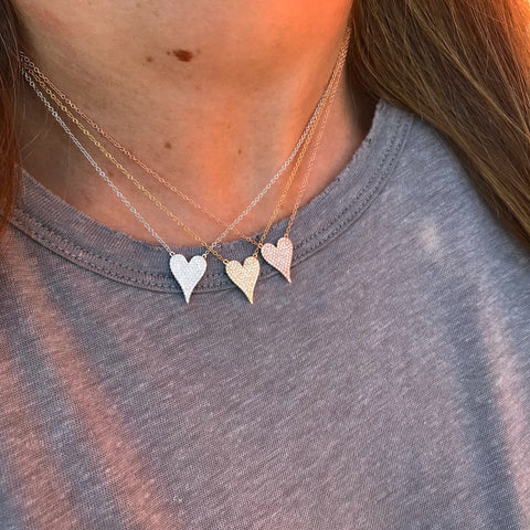 IN STOCK - Small Pave Heart Necklace