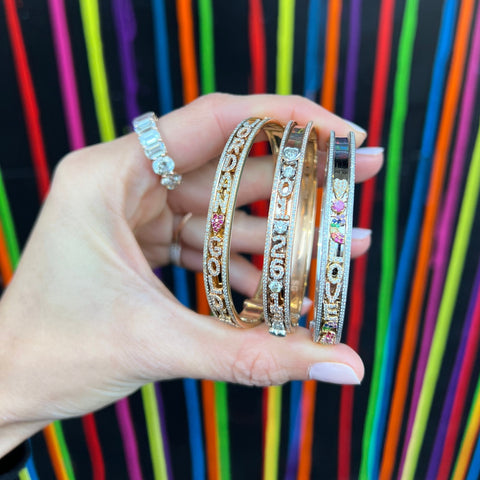 Mini Personalized Pave Slider Bangle™ v2