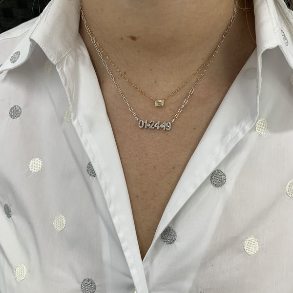 Pave Date Necklace