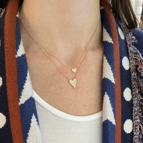 Small Pave Heart Necklace