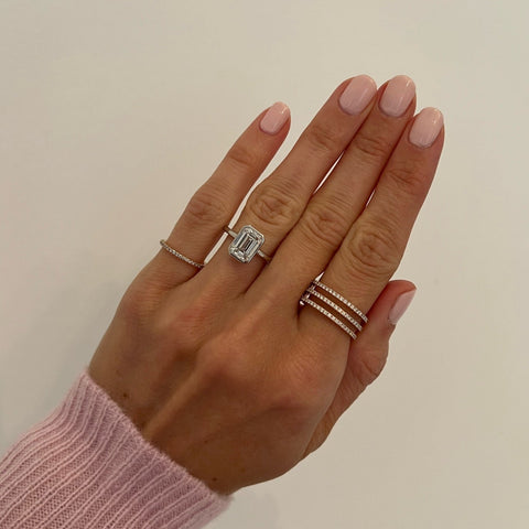 2.70ct Emerald Cut with Solitaire Bezel Setting Engagement Ring