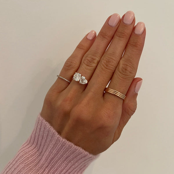 2.54cttw Heart Shaped and Cushion Cut Two-Stone Engagement Ring
