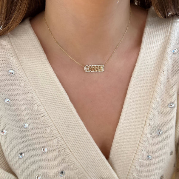 Large Bubble with Pave Outline Necklace