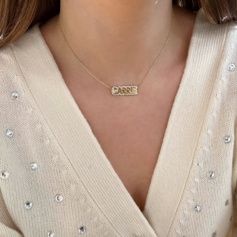 Large Bubble with Pave Outline Necklace