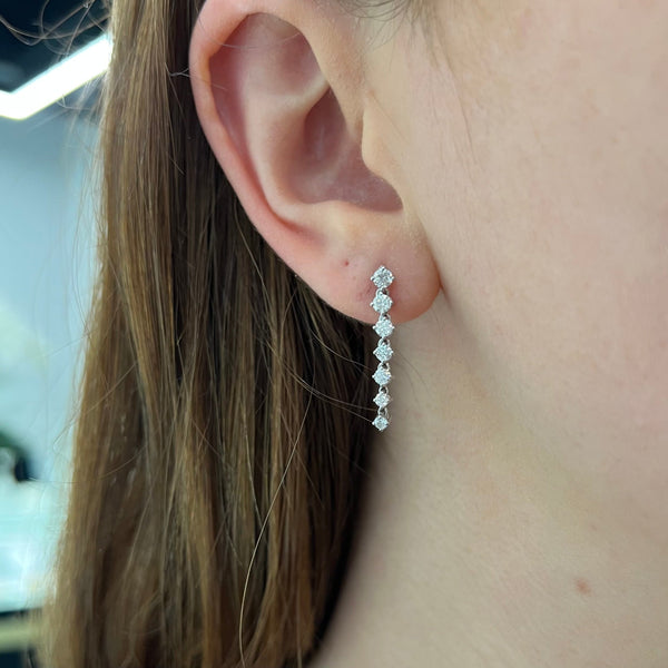 Round Diamond Drop Earring