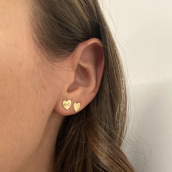 Personalized Mini Heart Stud