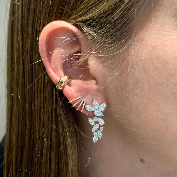 Marquise and Pear Shape Cluster Drop Earrings