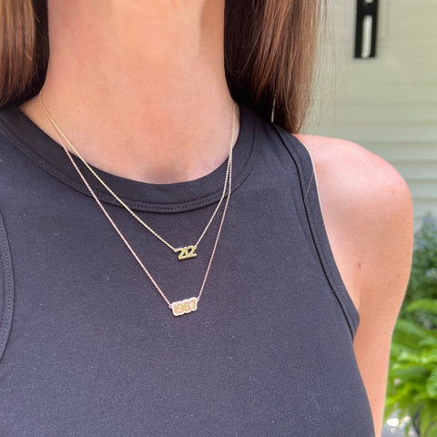 Small Bubble Number Necklace
