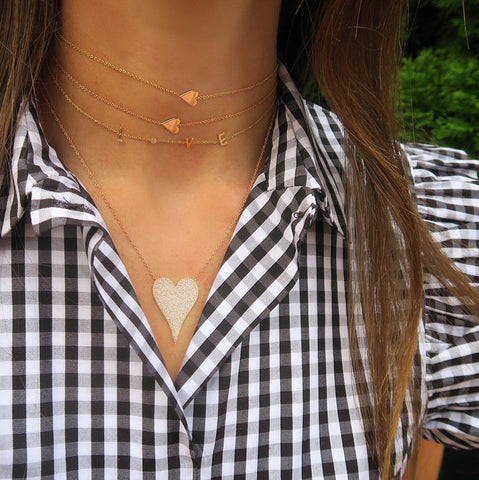 Jumbo Pave Heart Necklace