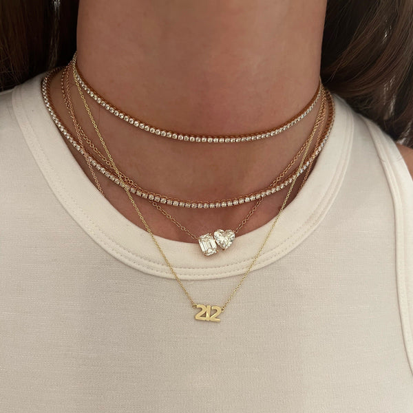 Small Bubble Number Necklace