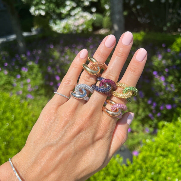 Gemstone Intertwin Ring