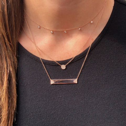 Double Triangle Nameplate Necklace - Font Style