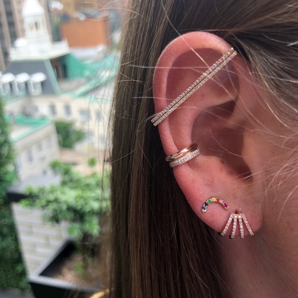 Multi Row Huggie Earrings