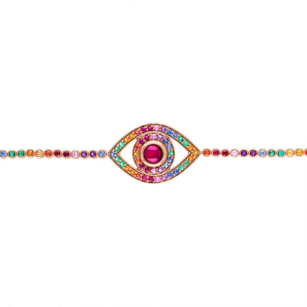Rainbow Eye Tennis Bracelet
