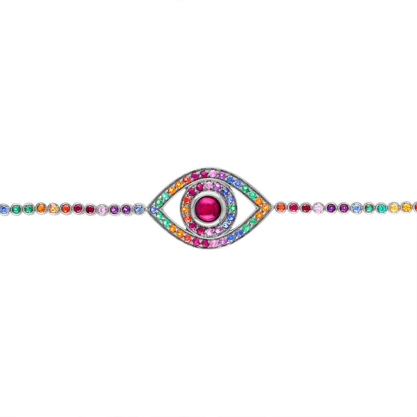Rainbow Eye Tennis Bracelet
