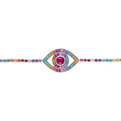 Rainbow Eye Tennis Bracelet