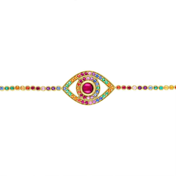 Rainbow Eye Tennis Bracelet
