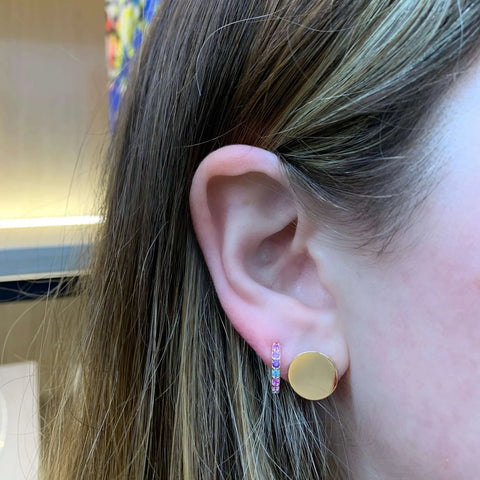 IN STOCK - Yellow Gold Disc Studs