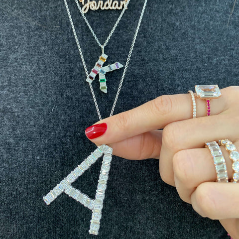 Jumbo Diamond Initial Necklace
