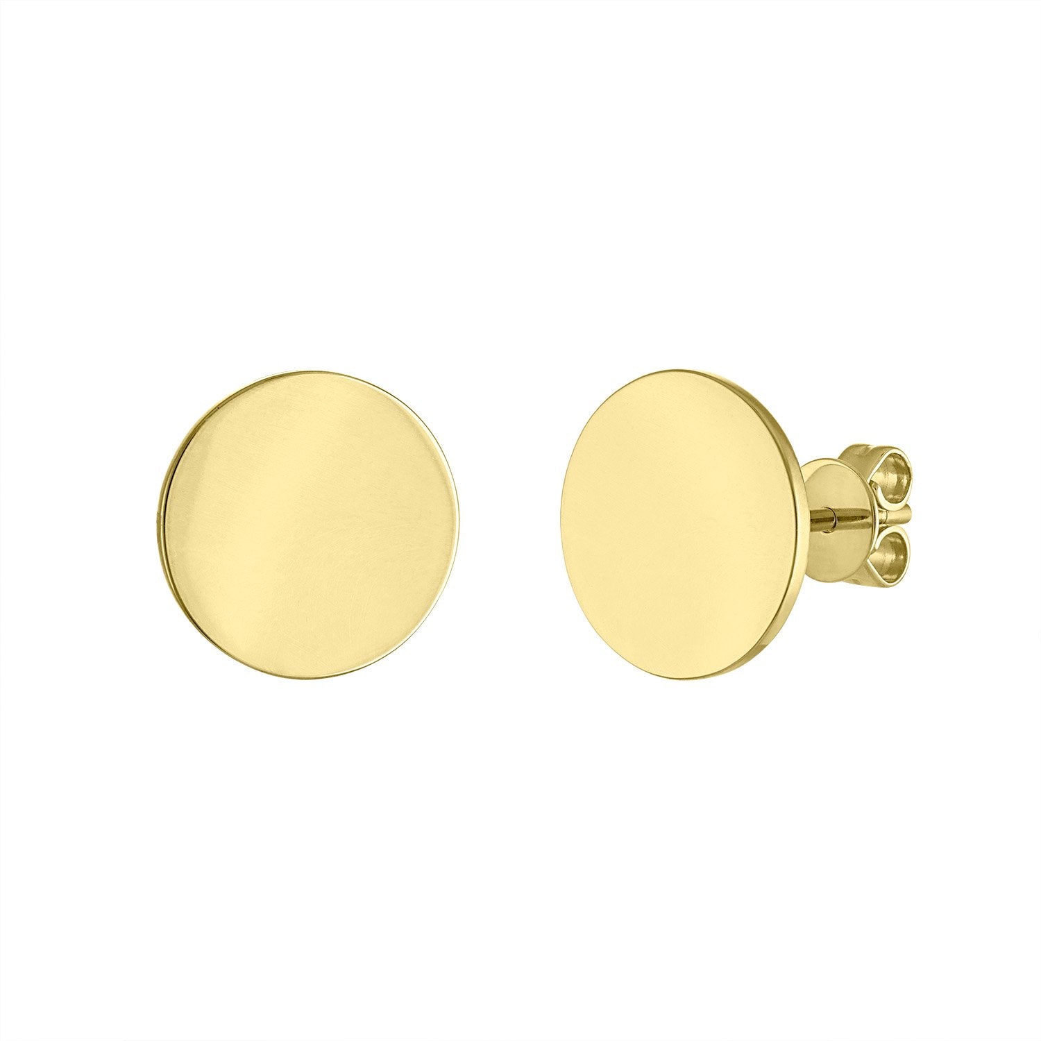 IN STOCK - Yellow Gold Disc Studs