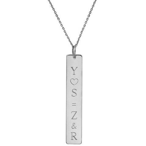 Gold Vertical Nameplate Necklace