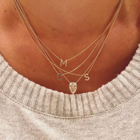 Enamel Letter Necklace