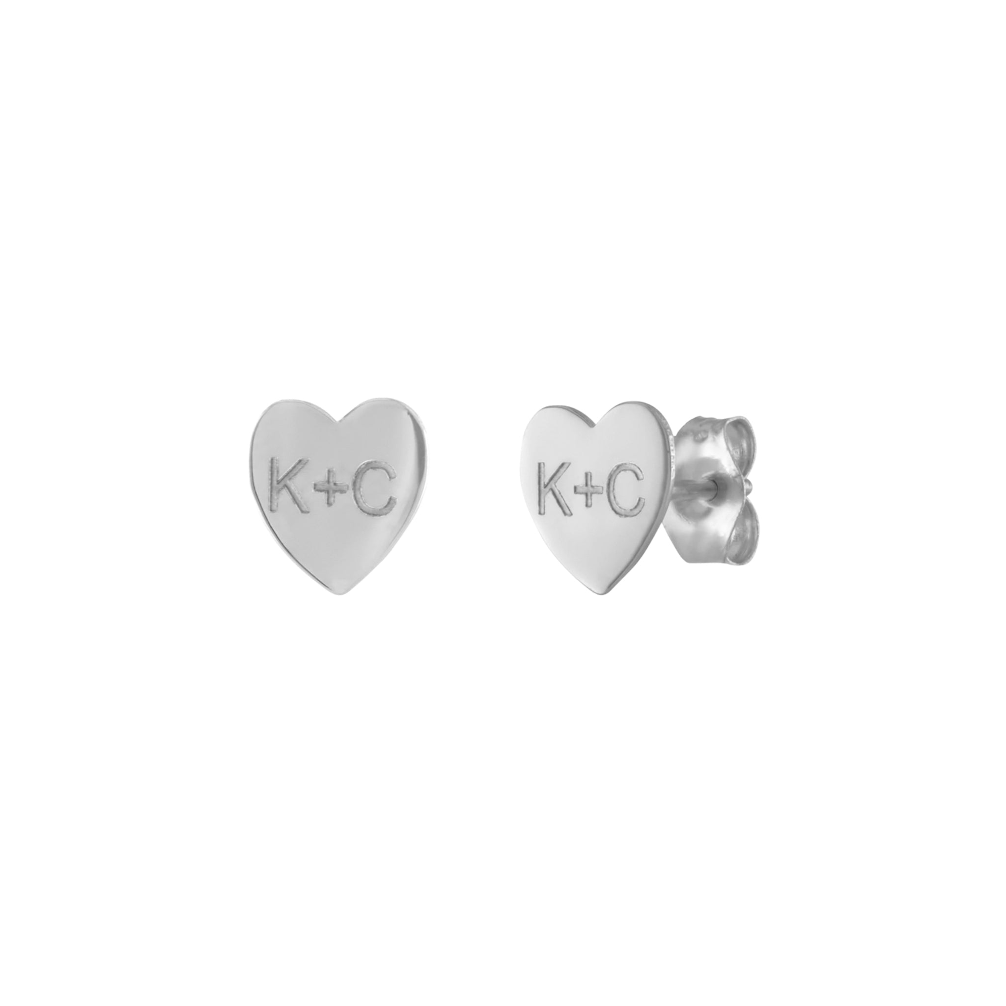 Personalized Mini Heart Stud