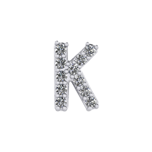 Mini Slider Pave Letter K Charm