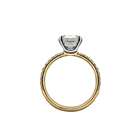 2.53 Carat Emerald Cut Engagement Ring with Diamond Pavé