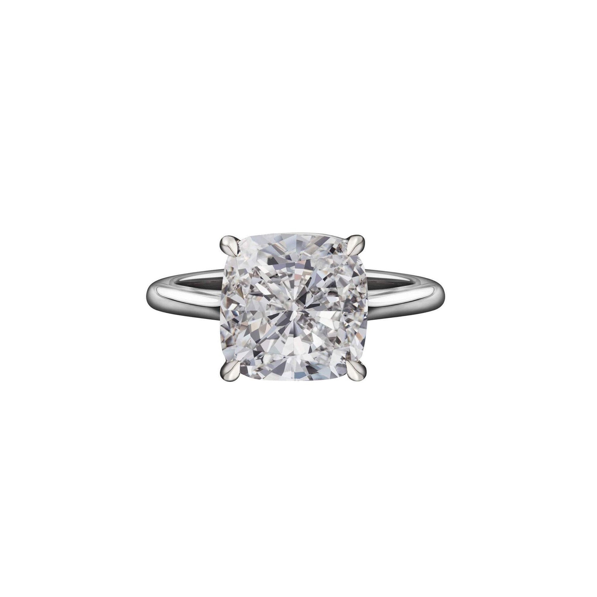 3.90 Carat Cushion Cut Solitaire Engagement Ring