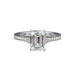 Link to the 2.02 Carat Emerald Cut Engagement Ring with Bright Cut Pavé Product