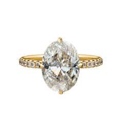 Link to the 4.23 Carat Compass Set Oval Cut Engagement Ring with Diamond pavé Product