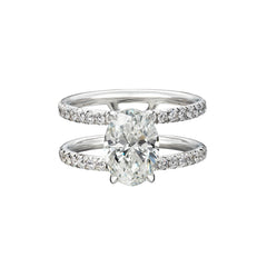 Link to the 2.09 Carat Oval Cut Engagement Ring with Double Diamond Pavé Product