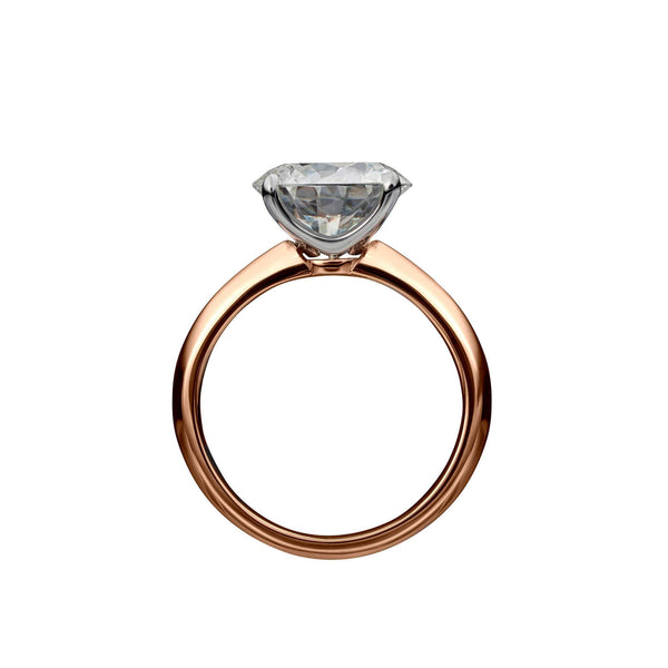 3.63 Carat Round Brilliant Cut Solitaire Engagement Ring with Knife Edge Setting