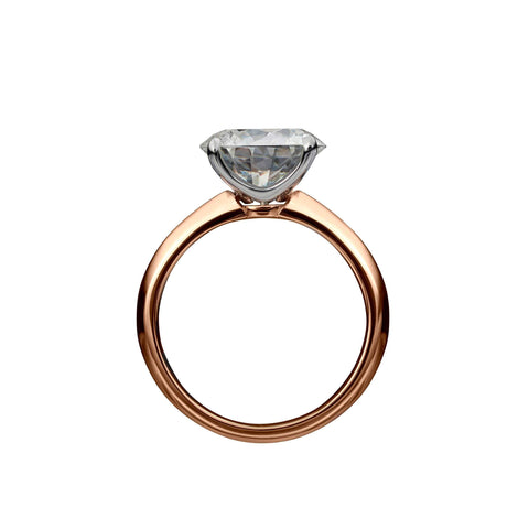 3.63 Carat Round Brilliant Cut Solitaire Engagement Ring with Knife Edge Setting