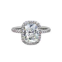 Link to the 3.01 Carat Cushion Cut Engagement Ring with Pavé Halo Product