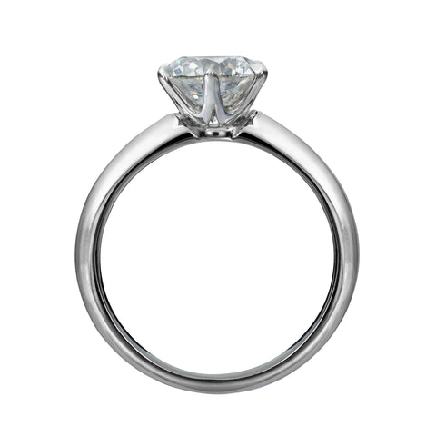 1.55 Carat Round Brilliant Cut Solitaire Engagement Ring with 6 Prong Setting