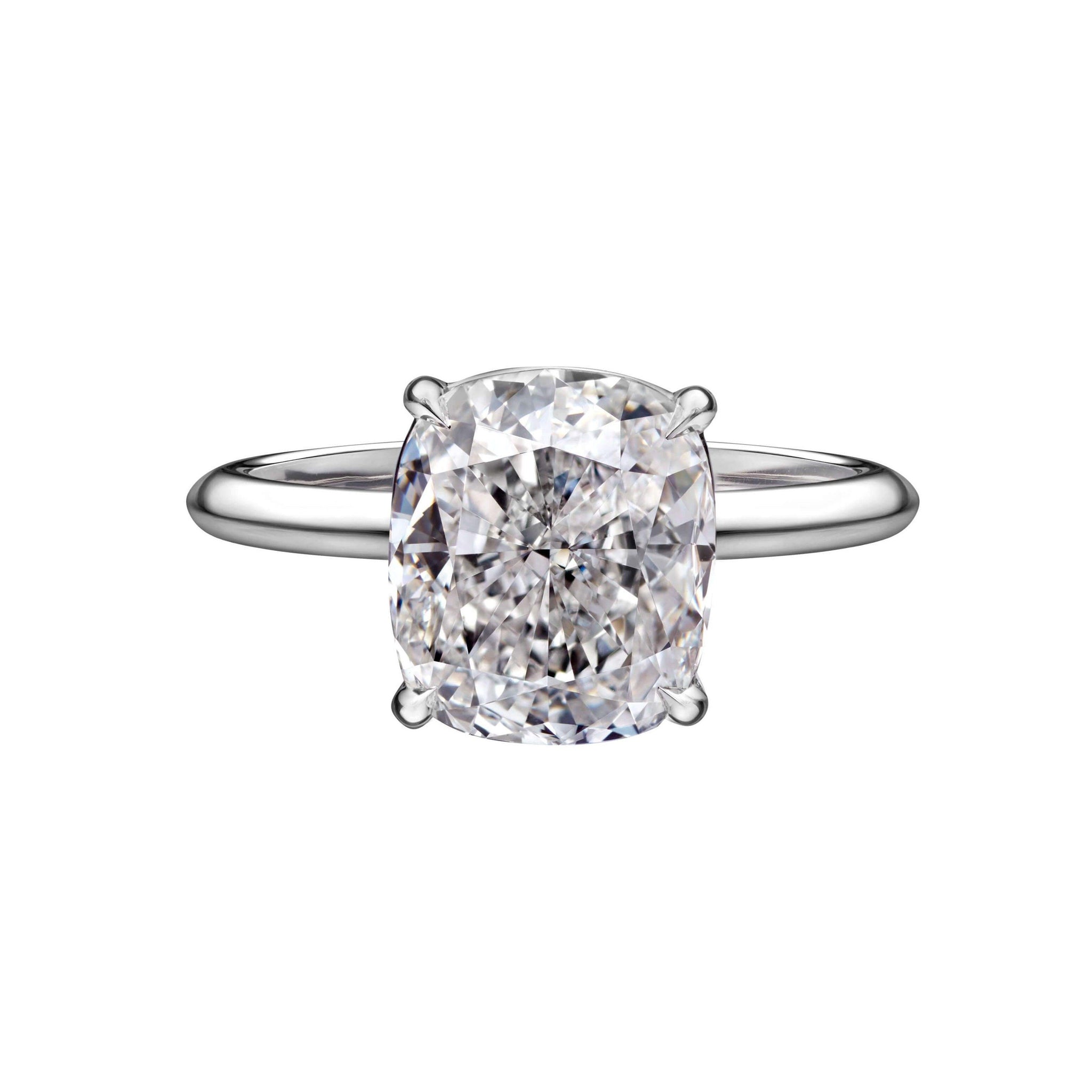3.09 Carat Solitaire Cushion Cut Engagement Ring