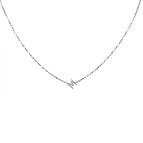 Mini Pave Letter Necklace