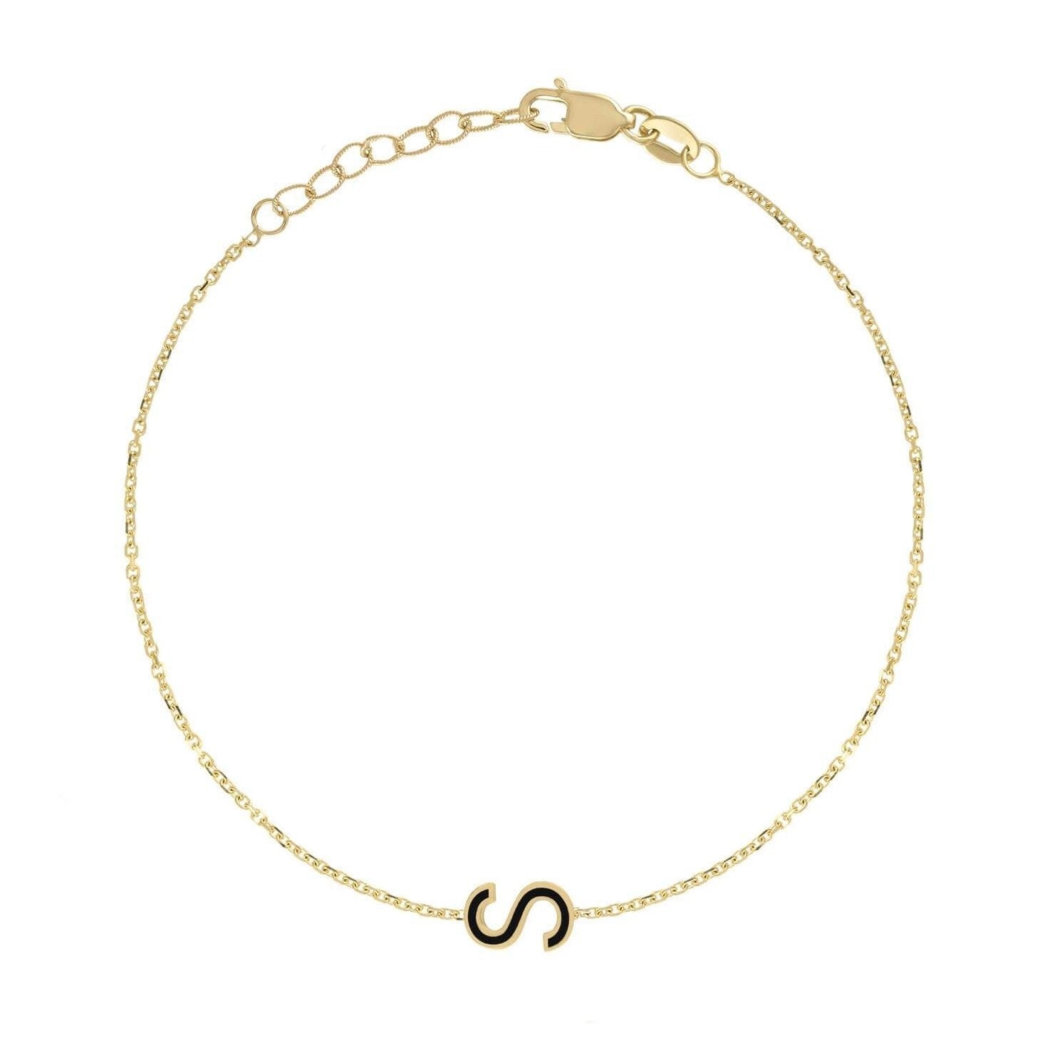 Enamel Letter Bracelet