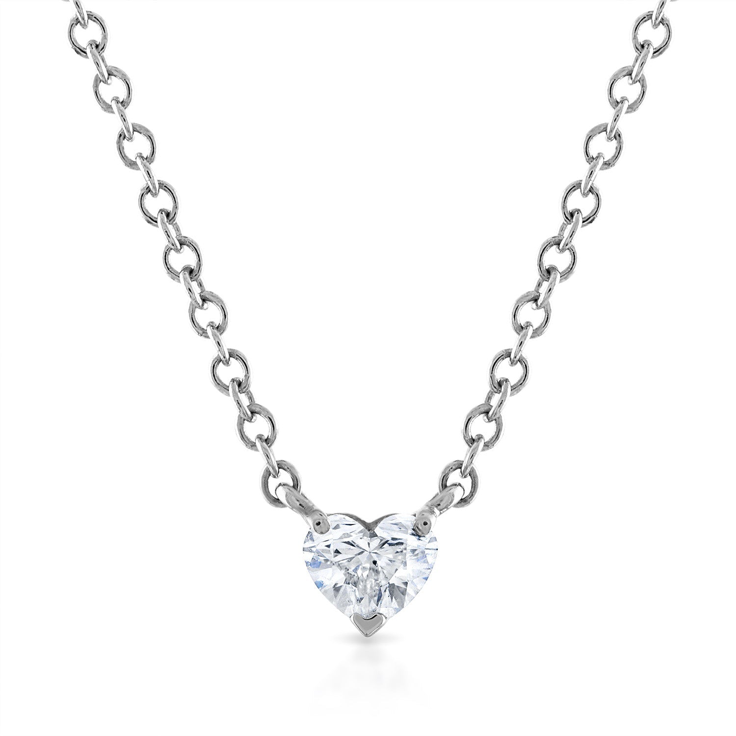 White Gold Diamond Heart Necklace