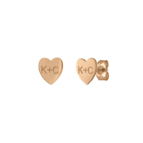 Personalized Mini Heart Stud