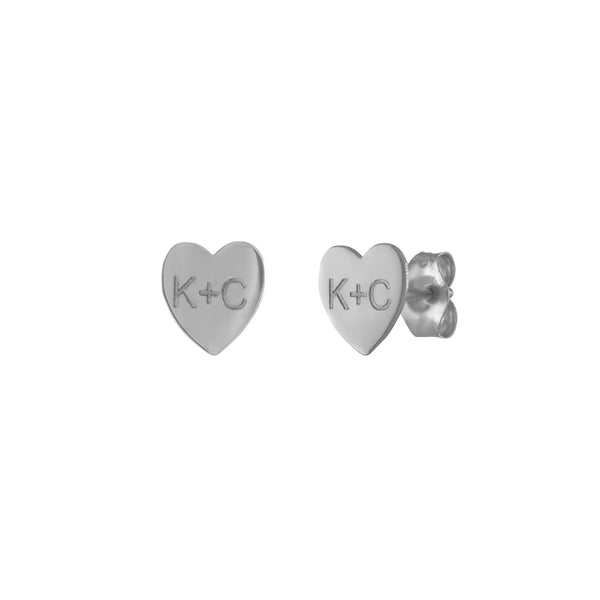 Personalized Mini Heart Stud