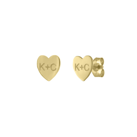 Personalized Mini Heart Stud